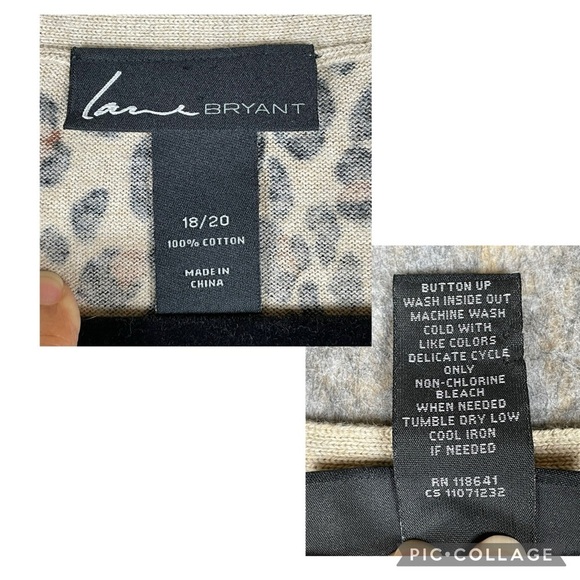 Lane Bryant Leopard Print V-Neck Travel Casual Party Cardigan Sweater - Sz 18/20 - Picture 3 of 16